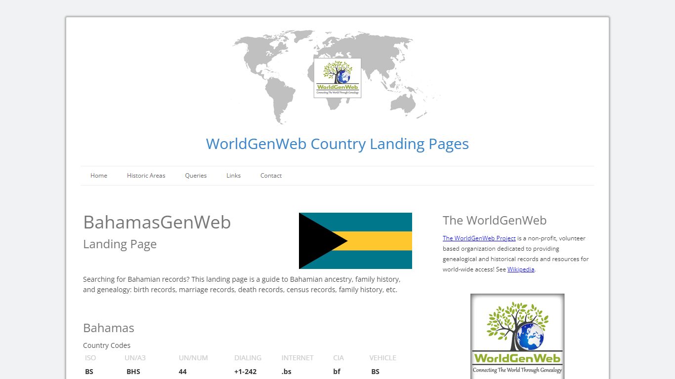 Bahamian Genealogy / BahamasGenWeb - WorldGenWeb Project