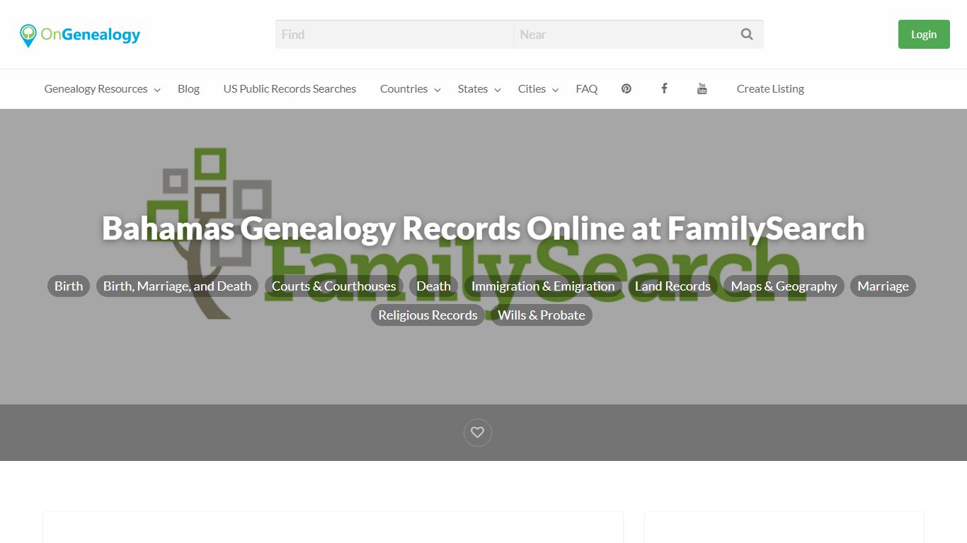 Bahamas Genealogy Records Online at FamilySearch